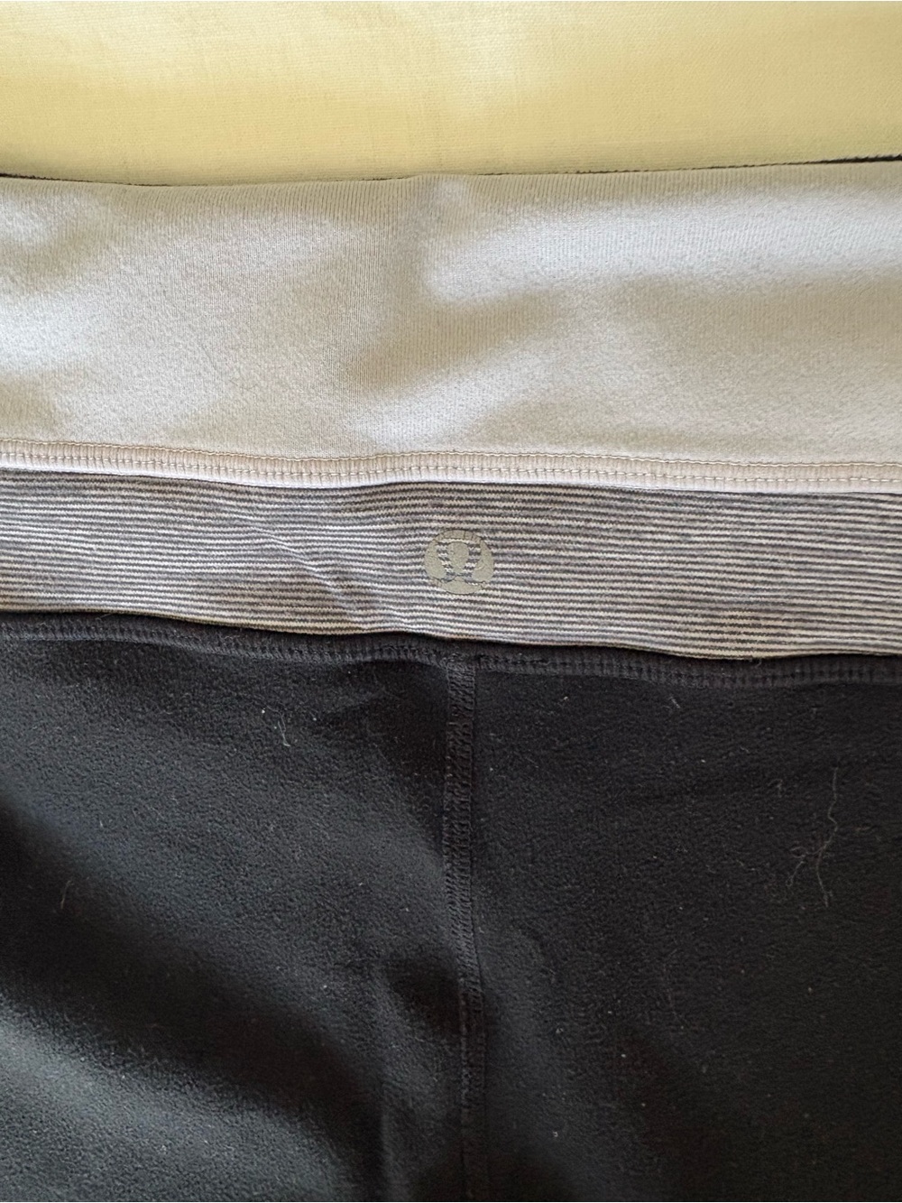 Vintage Lululemon Astro Pants Black Grey Stripe Waistband - Size 12 - Picture 7 of 10